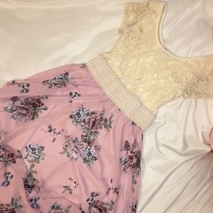 Cream & Floral dress!